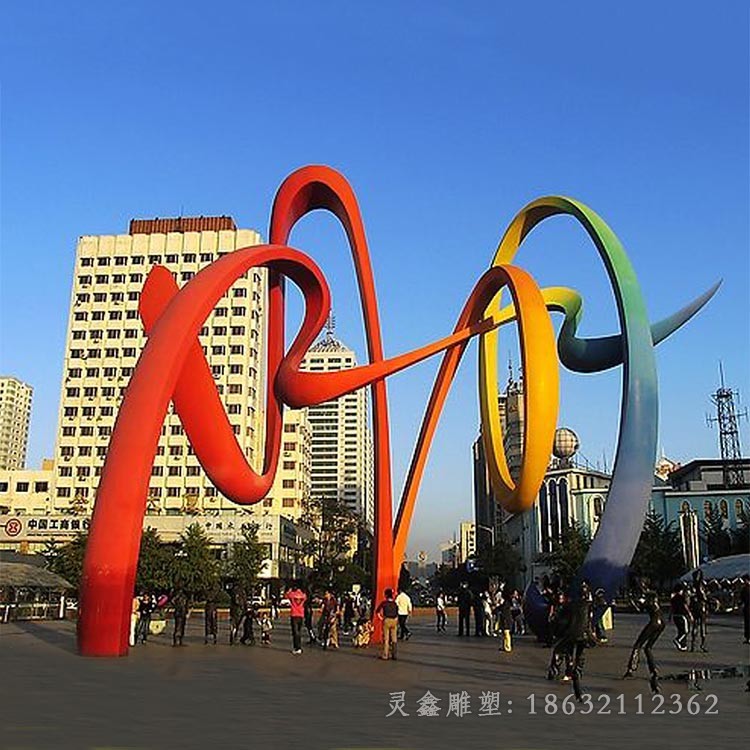 不锈钢彩绘标志户外雕塑