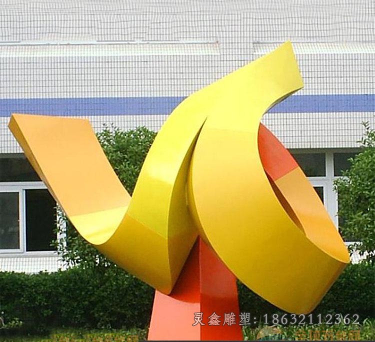 不锈钢彩绘标志小区雕塑