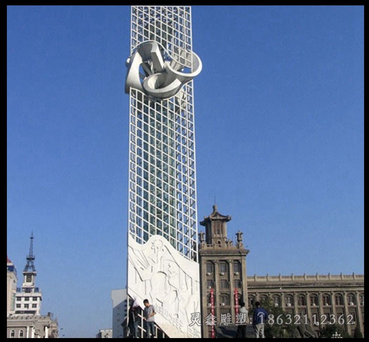 不锈钢标志镜面景观雕塑