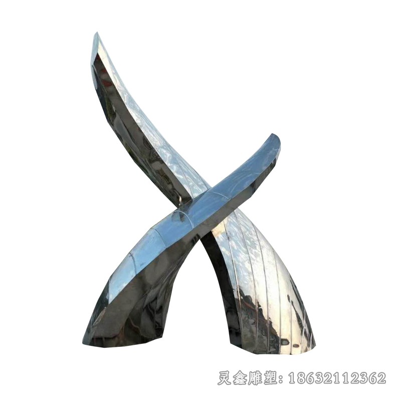 不锈钢抽象标志镜面雕塑