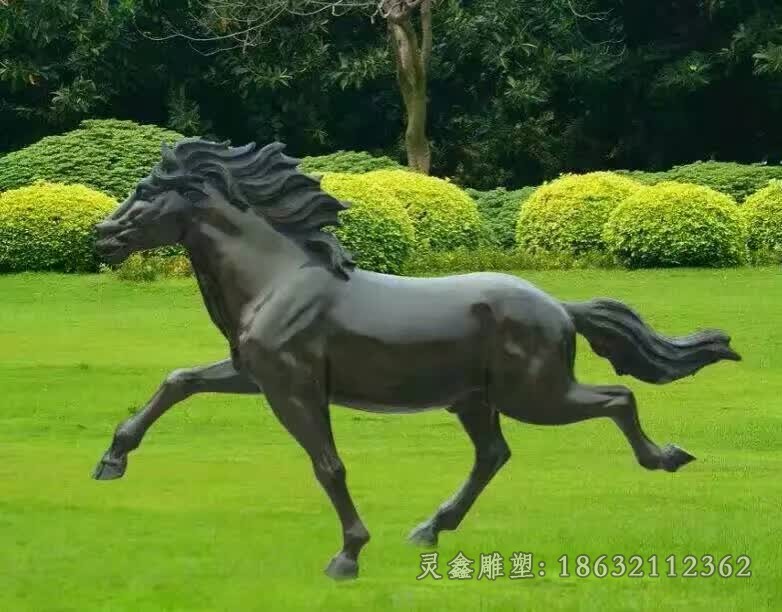 奔腾马景观抽象铜雕