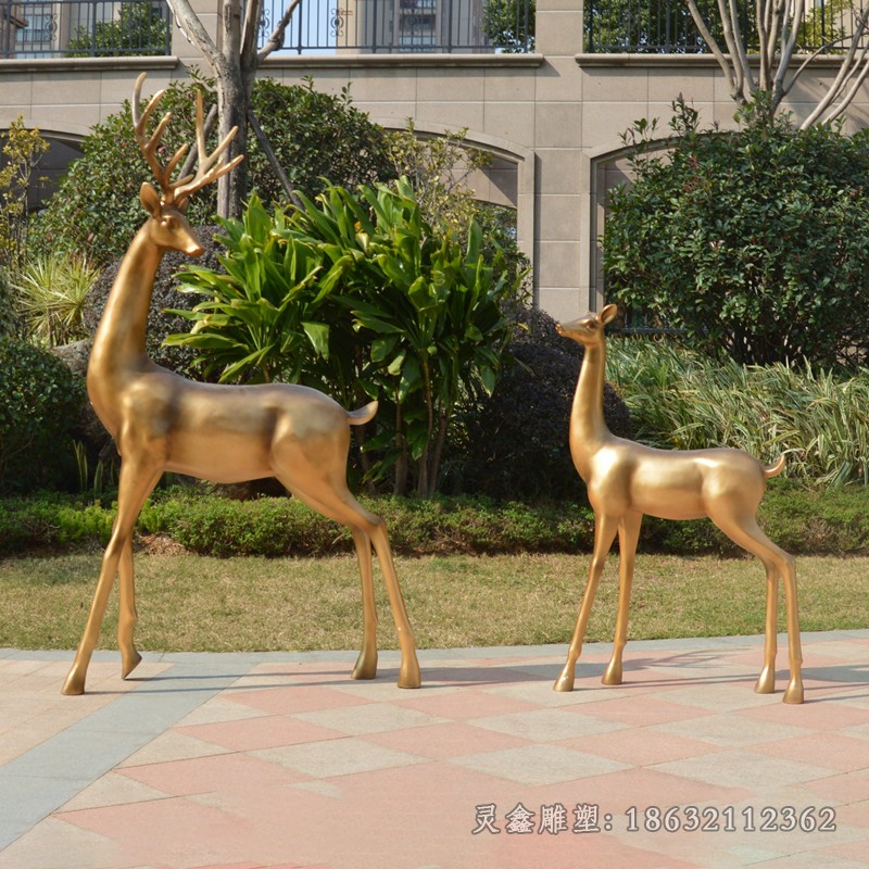 抽象鹿动物景观铜雕