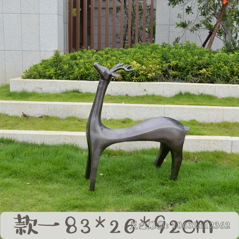 抽象小鹿动物广场铜雕