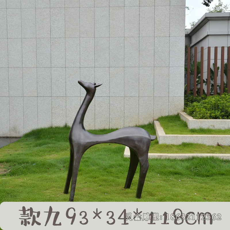 抽象小鹿动物校园铜雕