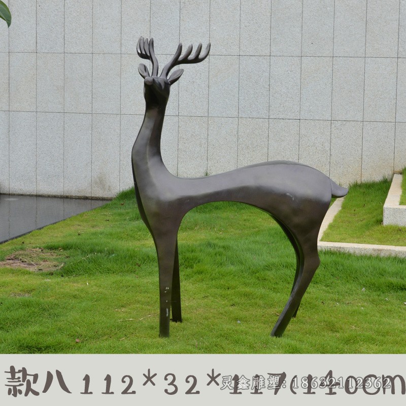 抽象小鹿动物校园铜雕