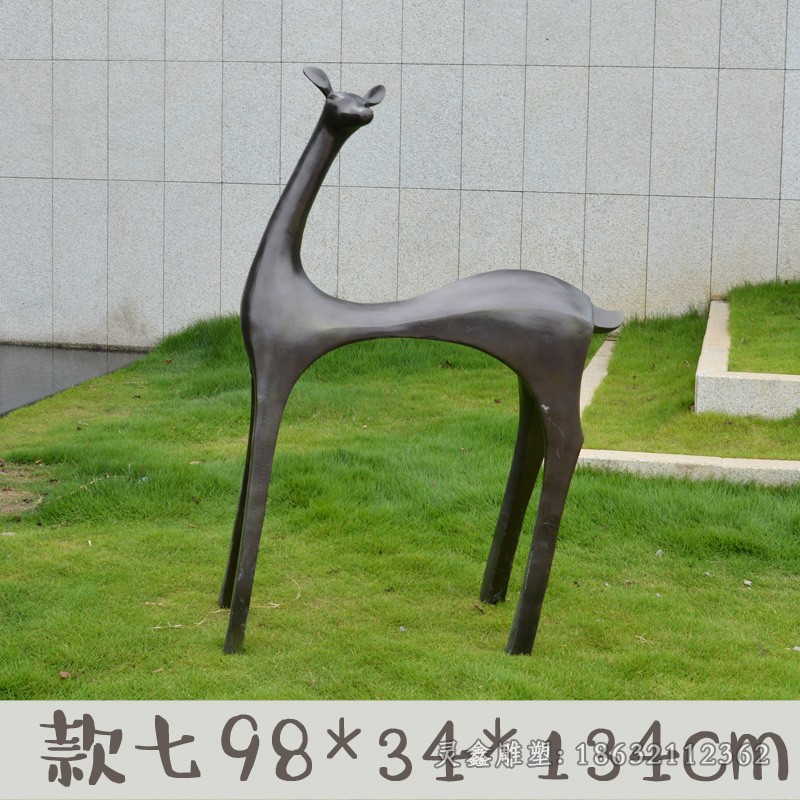 抽象小鹿动物公园铜雕