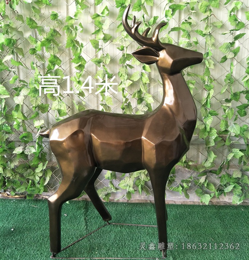 抽象小鹿动物庭院铜雕