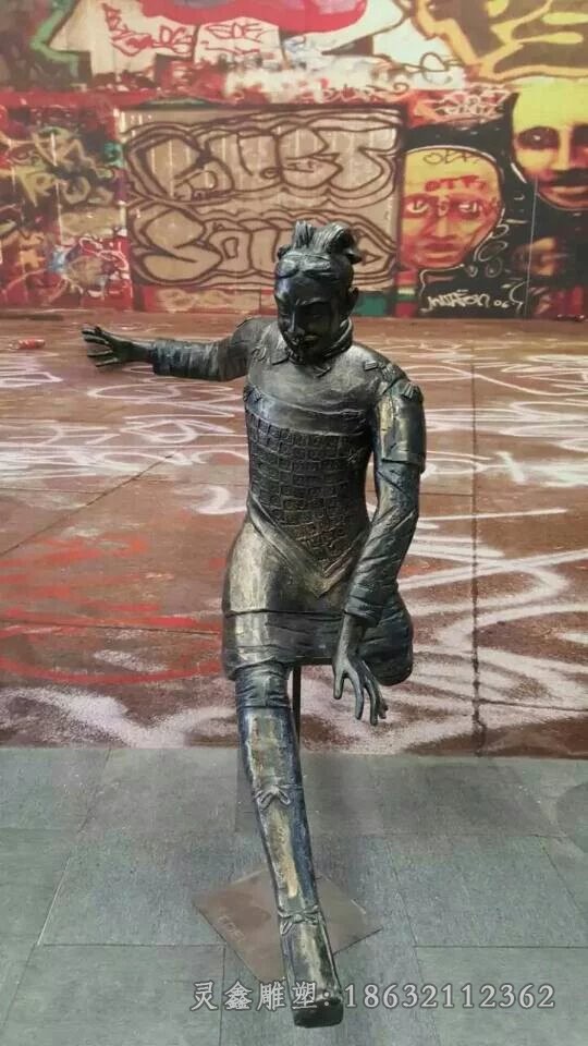 兵马俑广场人物铜雕