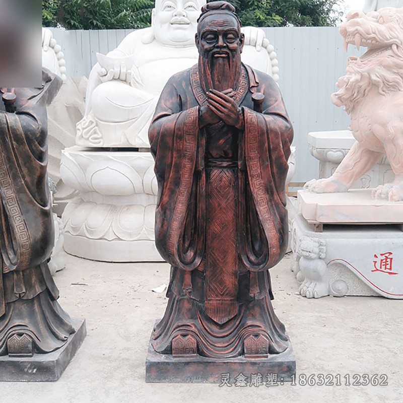 古代人物孔子景观铜雕