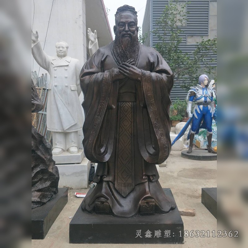 古代人物孔子景观铜雕