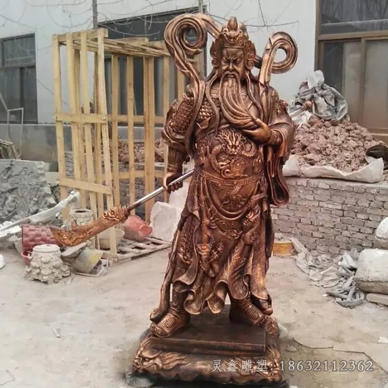 拿刀关公人物景观铜雕