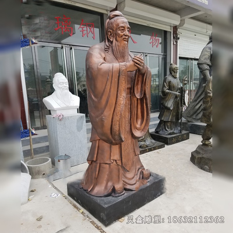 名人孔子景观人物铜雕