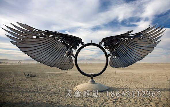 抽象翅膀不锈钢景观雕塑