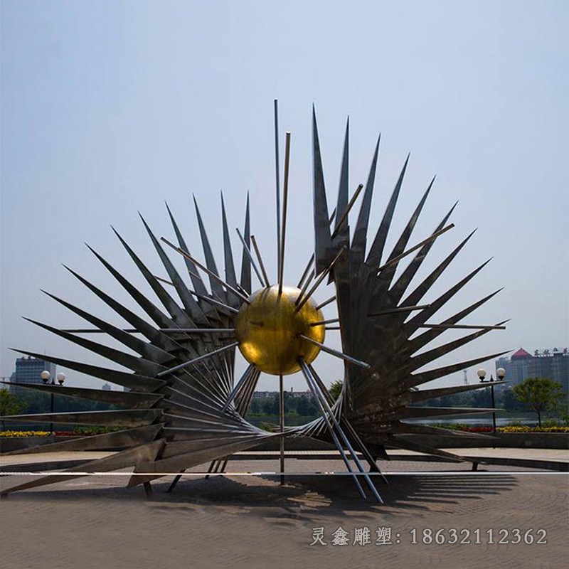 镜面抽象不锈钢街边雕塑