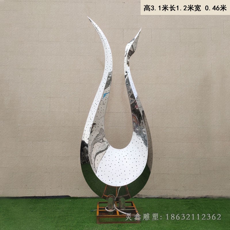 镜面标志不锈钢城市雕塑