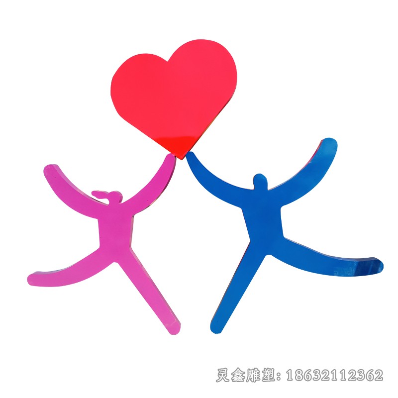 不锈钢抽象人物标志雕塑