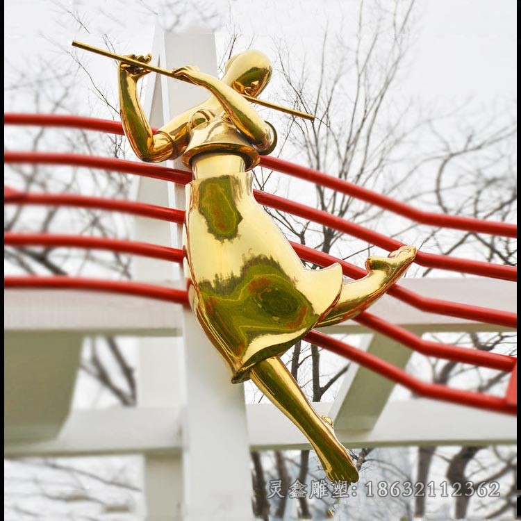 镜面人物抽象不锈钢雕塑