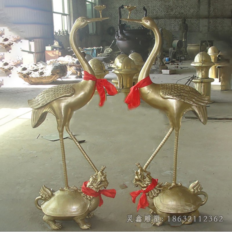动物仙鹤景观抽象铜雕