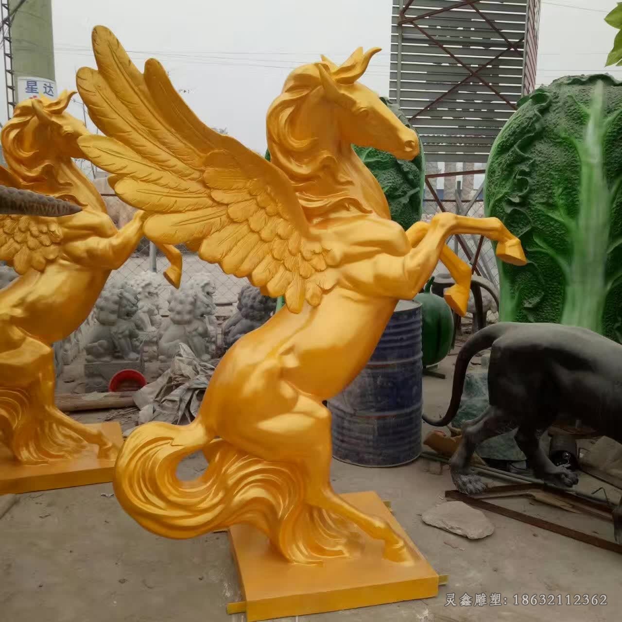 展翅飞马动物标志铜雕