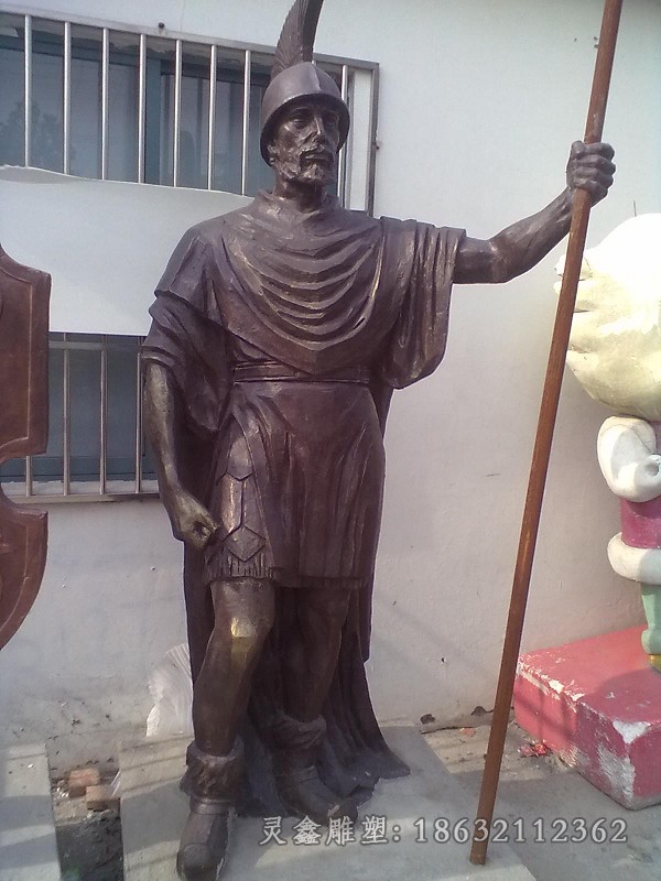 古罗马战士人物景观铜雕
