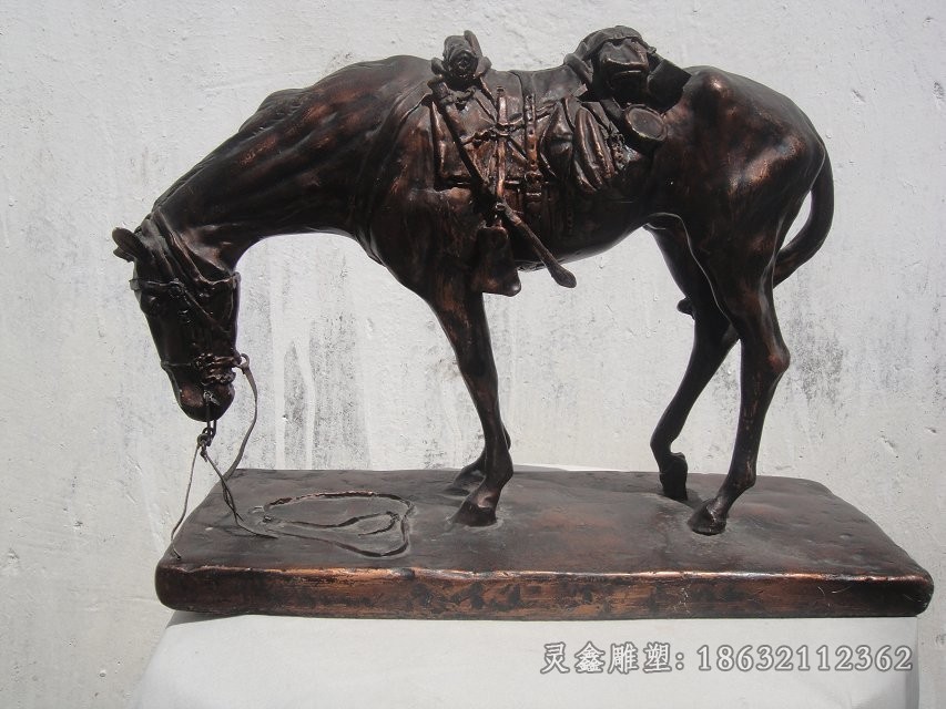 低头马动物景观铜雕