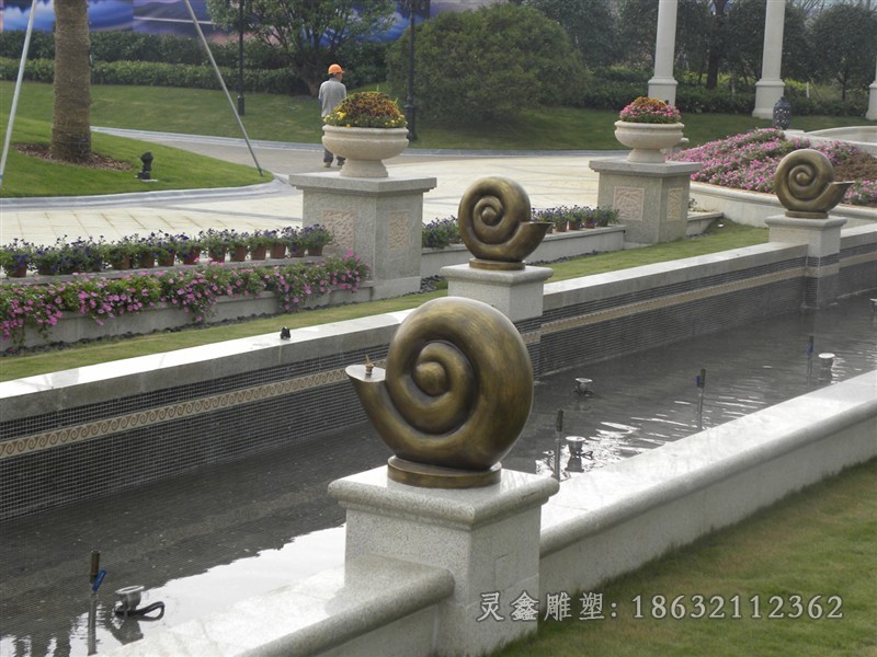 动物蜗牛校园景观铜雕