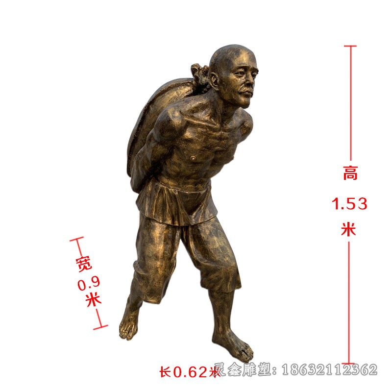 播种插秧人物农耕广场铜雕