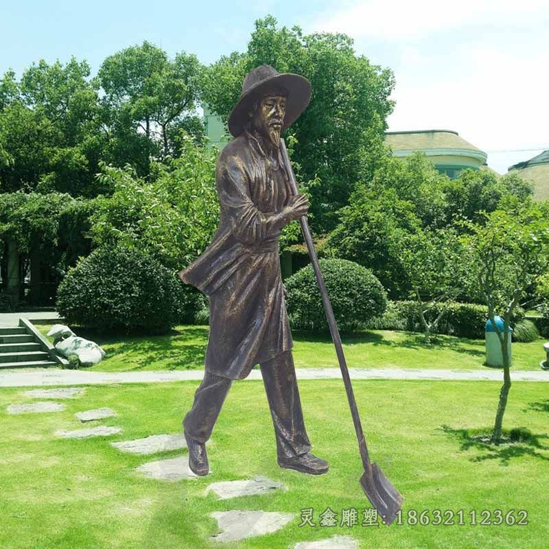 播种插秧人物农耕园林铜雕