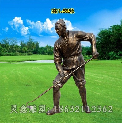 播种插秧人物农耕街边铜雕