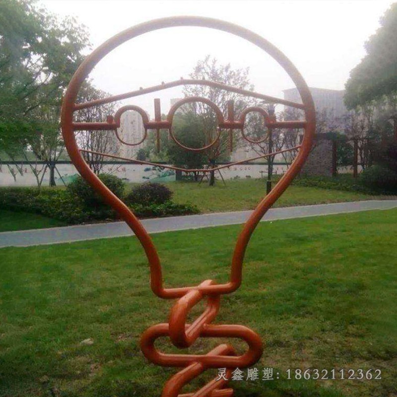 抽象灯泡景观不锈钢雕塑