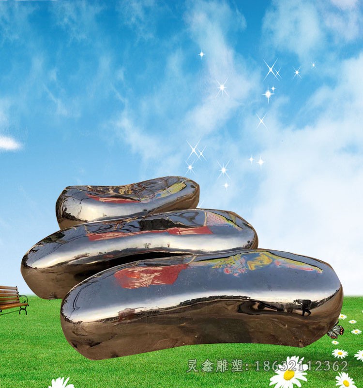不锈钢镜面凳子景观雕塑