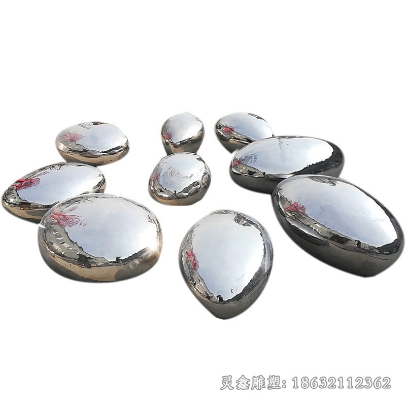 镜面鹅卵石不锈钢抽象雕塑