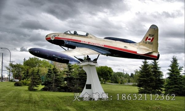 飞机模型标志不锈钢雕塑