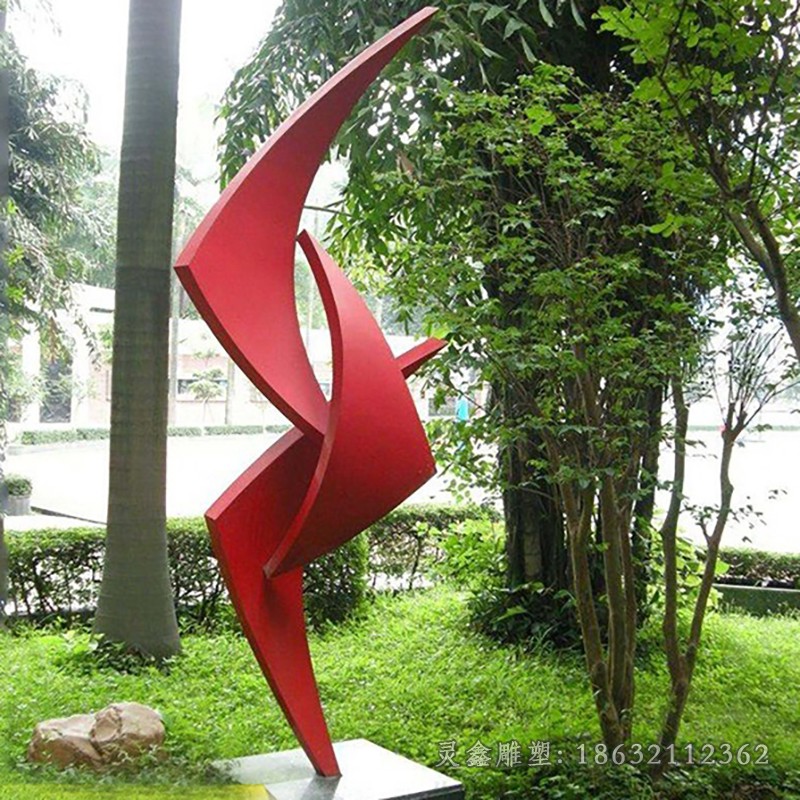 不锈钢抽象风车景观雕塑