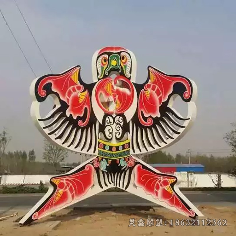 不锈钢彩绘风筝抽象雕塑