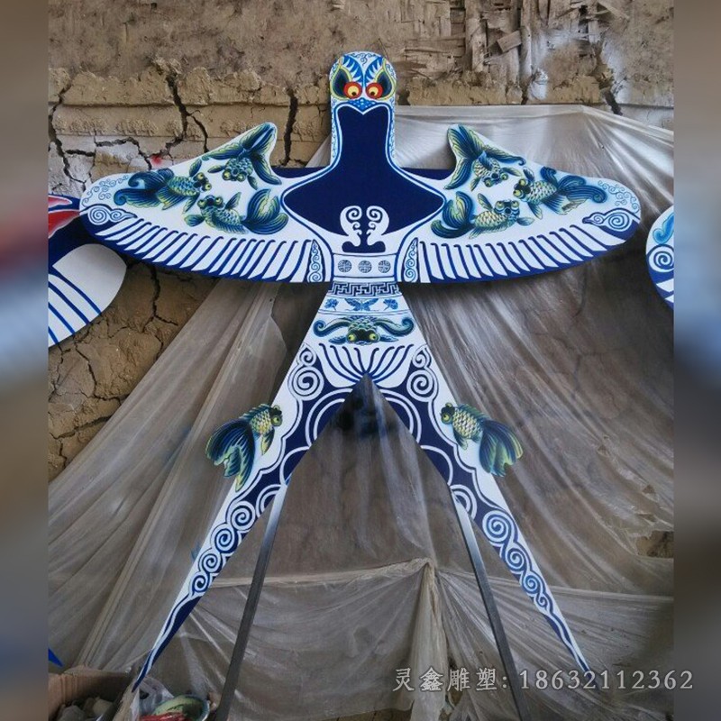 不锈钢彩绘风筝标志雕塑