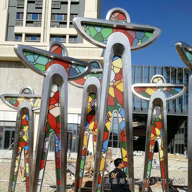 彩绘风筝标志不锈钢雕塑