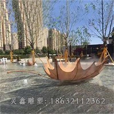 抽象枫叶不锈钢景观雕塑
