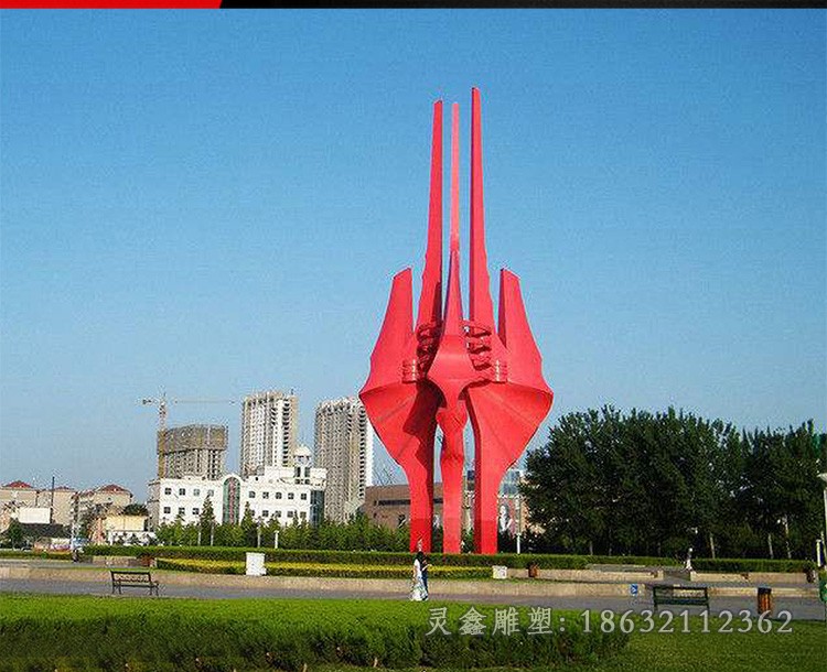 不锈钢抽象枫叶标志雕塑