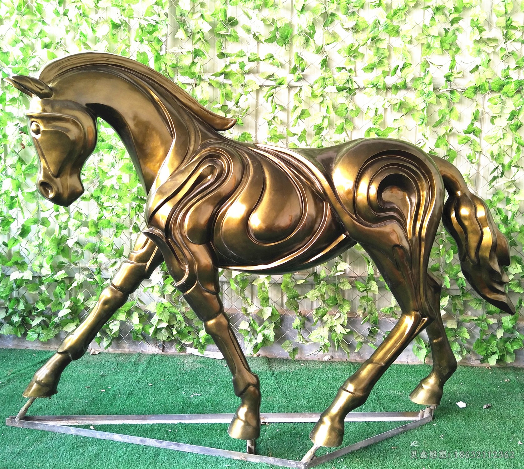 抽象马动物标志铜雕