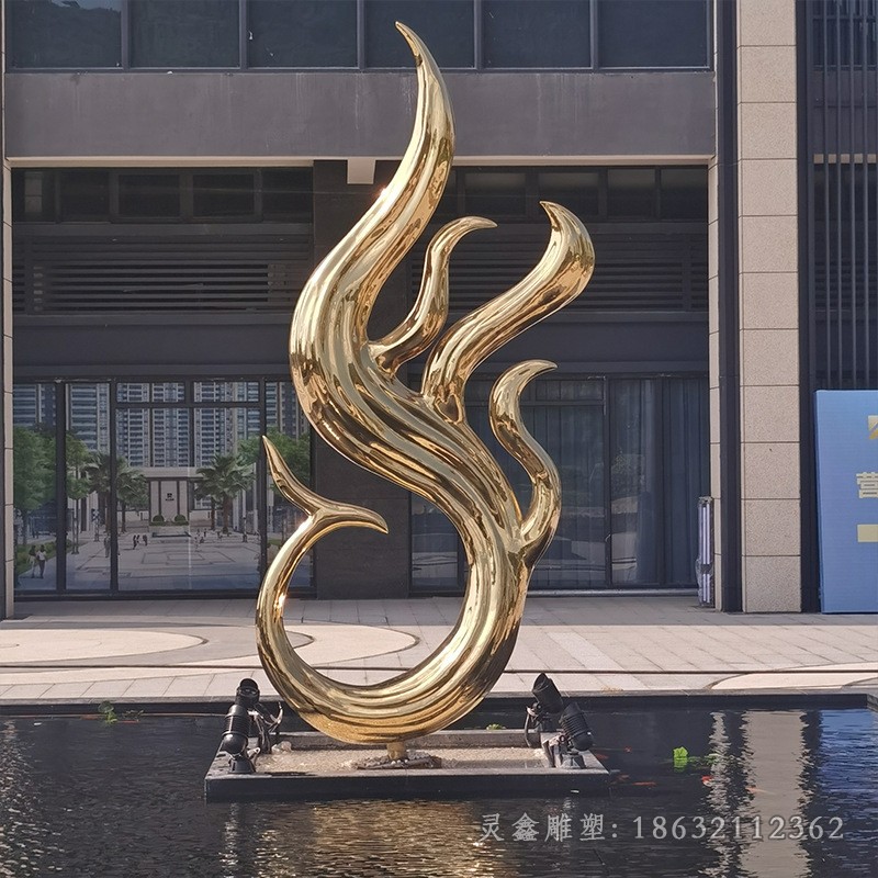 金色凤凰公园不锈钢雕塑