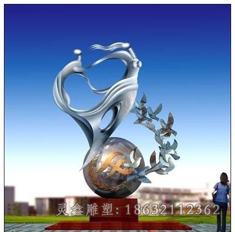 抽象鸽子不锈钢动物雕塑