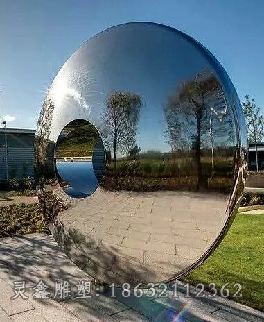 不锈钢镜面标志校园雕塑