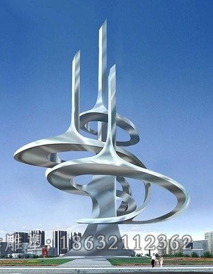 不锈钢镜面标志校园雕塑