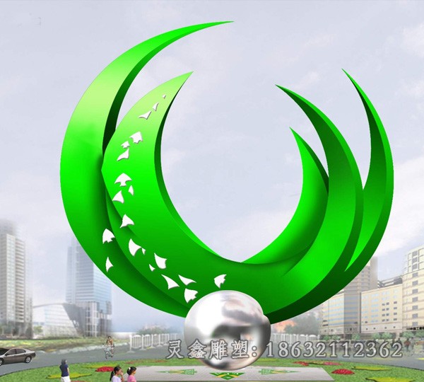 不锈钢彩绘标志园林雕塑