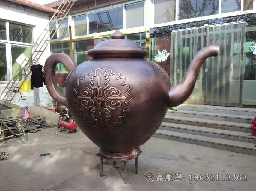 茶文化茶壶公园景观铜雕