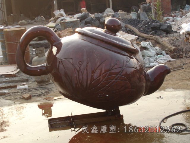 茶文化茶壶公园景观铜雕