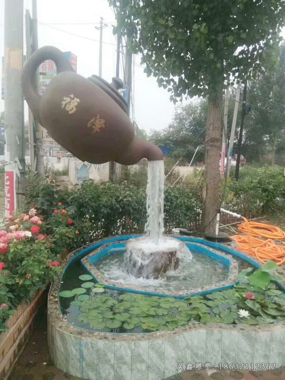茶文化茶壶小区景观铜雕