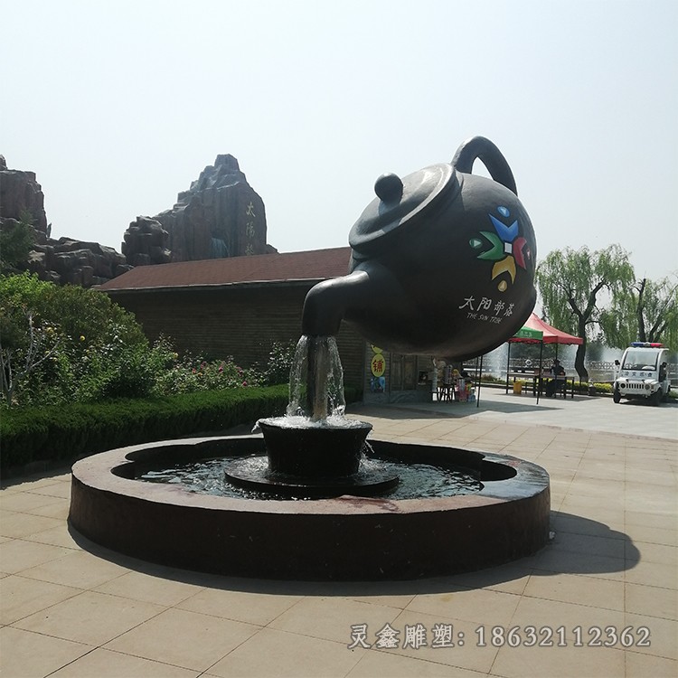 茶文化茶壶景观标志铜雕