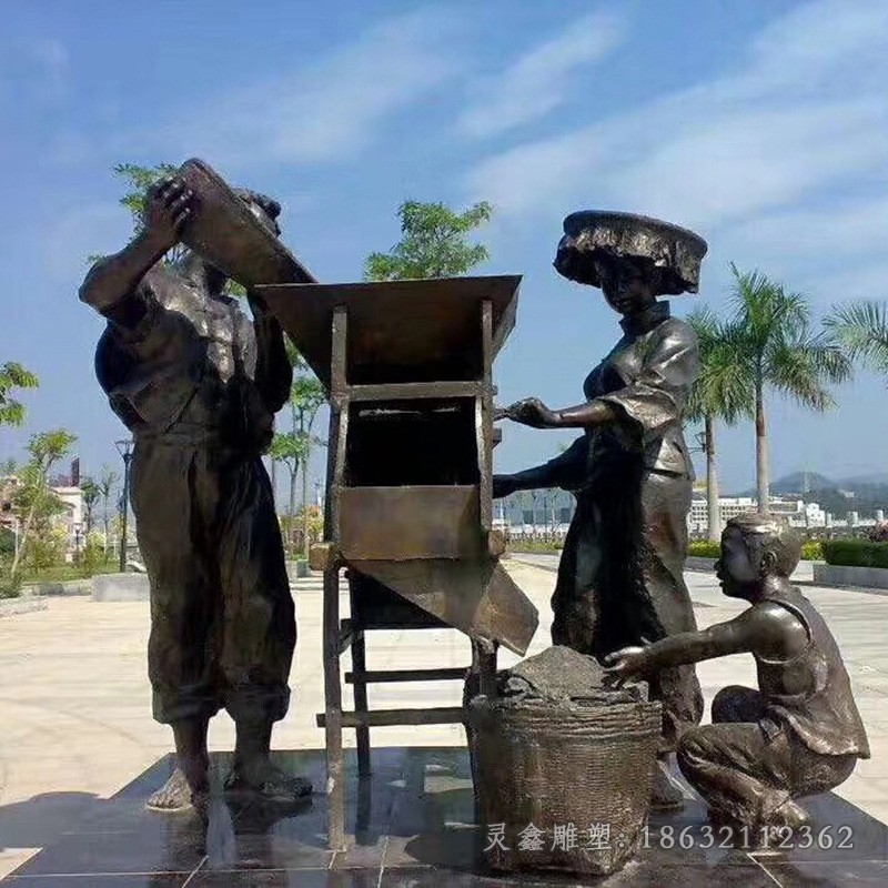 街边小品人物景观铜雕